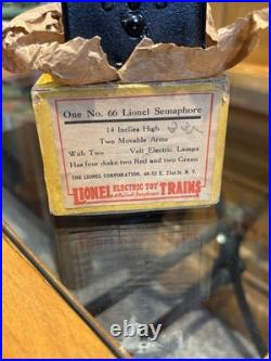 REAL DEAL NOS! Lionel Prewar Mint Boxed No. 66 Lionel Semaphore! Paper/Bulbs/ALL