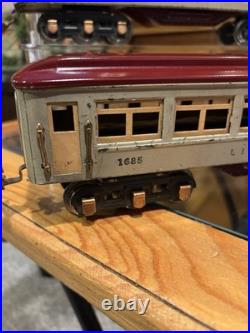Rare & DesirableLionel Prewar 1933-37 VERMILLION 1685/1686/1687 Passengers