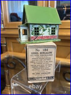 SCARCE Lionel Prewar Original Boxed Separate Sale 184 Solid Green Roof Bungalo