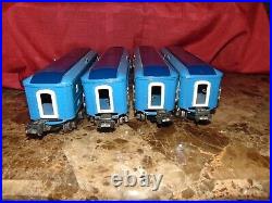 Set of 4 High-Grade Lionel Original Prewar BOXED Blue Comet Cars