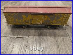 VINTAGE Ives Train Prewar Railroad Circus Body Car Yellow 20-192 Original RARE