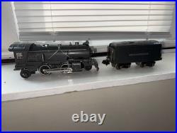 VINTAGE PREWAR LIONEL O GA. #249E 2-4-2 STEAM LOCOMOTIVE with 265W TEnder GUNMETAL