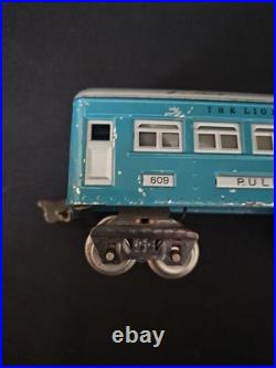 VTG Lionel Lines Pre-War O 2 Pullman Cars 609 & Observation Car 611 Metal Tin