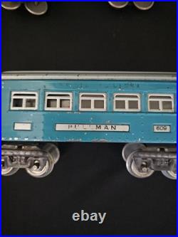VTG Lionel Lines Pre-War O 2 Pullman Cars 609 & Observation Car 611 Metal Tin