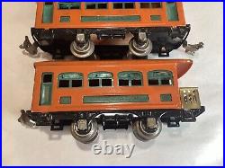 Vintage 1930s Postwar Lionel 248 Orange Engine & 629 630 Passenger Cars