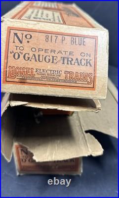 Vintage 1931 Prewar Lionel O Gauge Freight Cars 813 Stock 814 Boxcar 817 Caboose