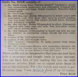 Vintage Lionel JR 1081E Prewar Freight Train Set 1051