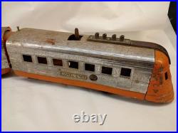 Vintage Lionel Lines Prewar Orange And Chrome Wind Up Streamliner Train Set