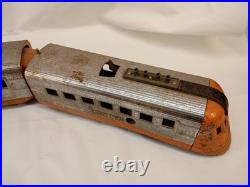 Vintage Lionel Lines Prewar Orange And Chrome Wind Up Streamliner Train Set
