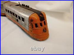 Vintage Lionel Lines Prewar Orange And Chrome Wind Up Streamliner Train Set