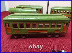 Vintage Lionel O Gauge Prewar Red Passenger Car Trai Set 610, 610, 612, 815, 816