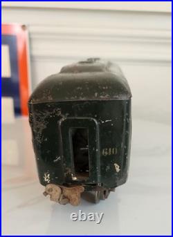 Vintage Lionel Pre-war 0 Gauge Observation & Passenger Cars 610/612 Set of 4