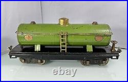 Vintage Lionel Prewar No. 215 Oil Car Green Standard Gauge Oil Tanker Train Car