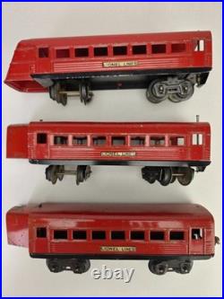 Vintage Lionel Prewar O Gauge Tinplate Passenger Cars Lot of 3 Red READ