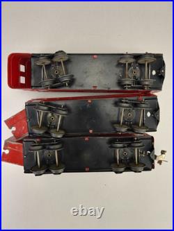 Vintage Lionel Prewar O Gauge Tinplate Passenger Cars Lot of 3 Red READ