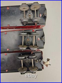 Vintage Lionel Prewar O Gauge Tinplate Passenger Cars Lot of 3 Red READ