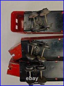 Vintage Lionel Prewar O Gauge Tinplate Passenger Cars Lot of 3 Red READ