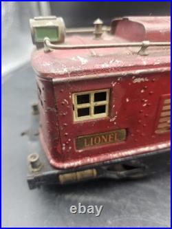 Vintage Lionel Train Prewar Red Maroon Standard Gauge NO 8 E LOCOMOTIVE Untested