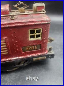 Vintage Lionel Train Prewar Red Maroon Standard Gauge NO 8 E LOCOMOTIVE Untested