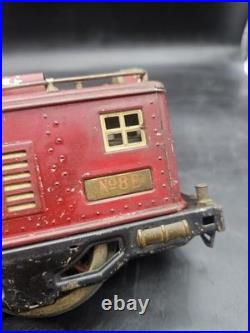 Vintage Lionel Train Prewar Red Maroon Standard Gauge NO 8 E LOCOMOTIVE Untested