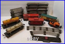 Vintage Lot of 6 Lionel Lines PREWAR O Gauge Tin Train Freight Cars & (22) Track