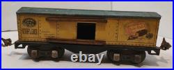 Vintage Lot of 6 Lionel Lines PREWAR O Gauge Tin Train Freight Cars & (22) Track