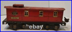 Vintage Lot of 6 Lionel Lines PREWAR O Gauge Tin Train Freight Cars & (22) Track