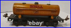 Vintage Lot of 6 Lionel Lines PREWAR O Gauge Tin Train Freight Cars & (22) Track