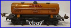 Vintage Lot of 6 Lionel Lines PREWAR O Gauge Tin Train Freight Cars & (22) Track