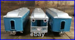 Vintage Pre-War Lionel Standard Gauge Passenger Cars 309 310 312 with Boxes Blue