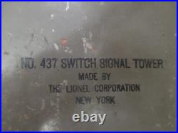 Vintage Pre-war Standard Gauge Lionel No. 437 Tinplate Switch Signal Tower NICE