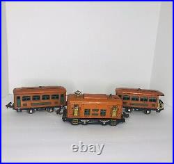 Vintage Prewar Lionel #248 Electric Locomotive Train With 2 Passenger Cars O Gauge